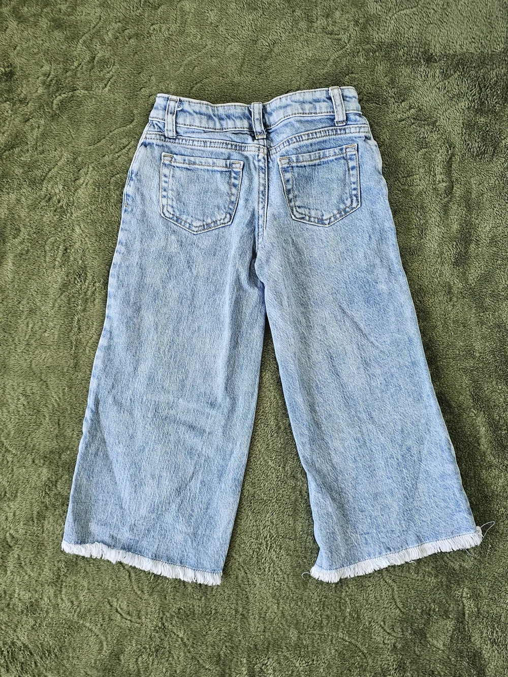 Cat & Jack Girls Wide-Leg Jeans Set Of 2 Embroidered Accents Adjustable Waist